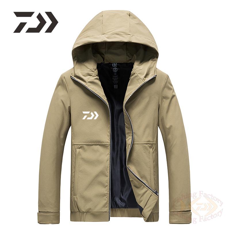 Daiwa-ropa de pesca para hombre, camisa informal con cremallera, chaqueta de pesca sólida con capucha, ropa de pesca de manga larga, novedad de