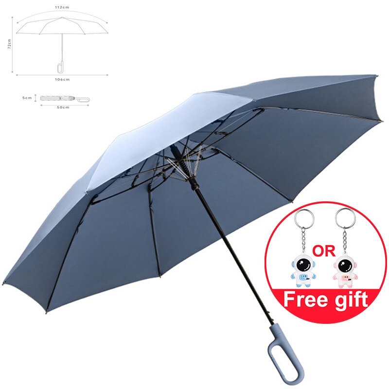 Ombrello ZuoDu con fibbia ombrello automatico da uomo pieghevole rinforzato Anti-storm ombrello da sole per donna a doppio scopo Rain &amp; Shine: Blue
