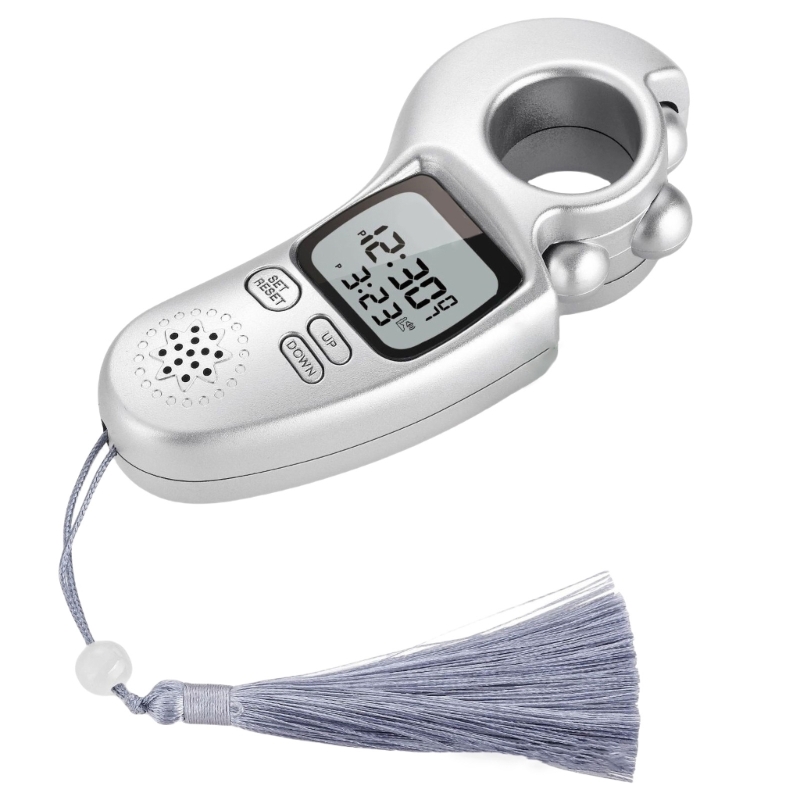 Elektronisk digital fingerräknare böneavslappningsverktyg dekompressionsenhet för islamiska troende: Silver-