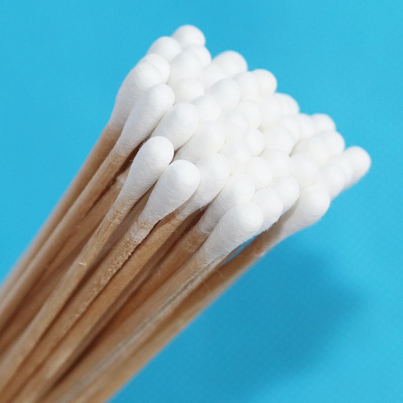 200Pcs 15CM Long Wooden Handle Cotton Swab Single-Head Q-Tips Ear Nose Cleaning Sterile Sticks Makeup Applicator Remove Tool