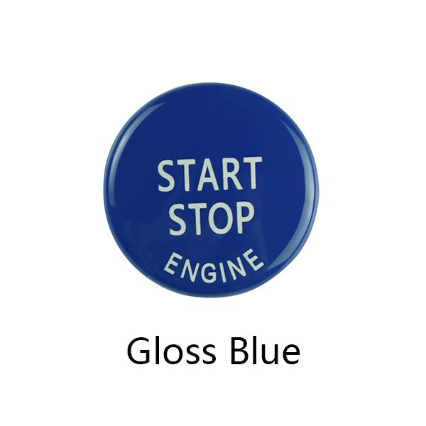 Motor start stop knap tilbehør nøgle dekoration til bmw  x1 x5 e70 x6 e71 z4 e89 1 3 5 serie  e90 e91 e92 e60 bil udskift dæksel: Blankt blåt