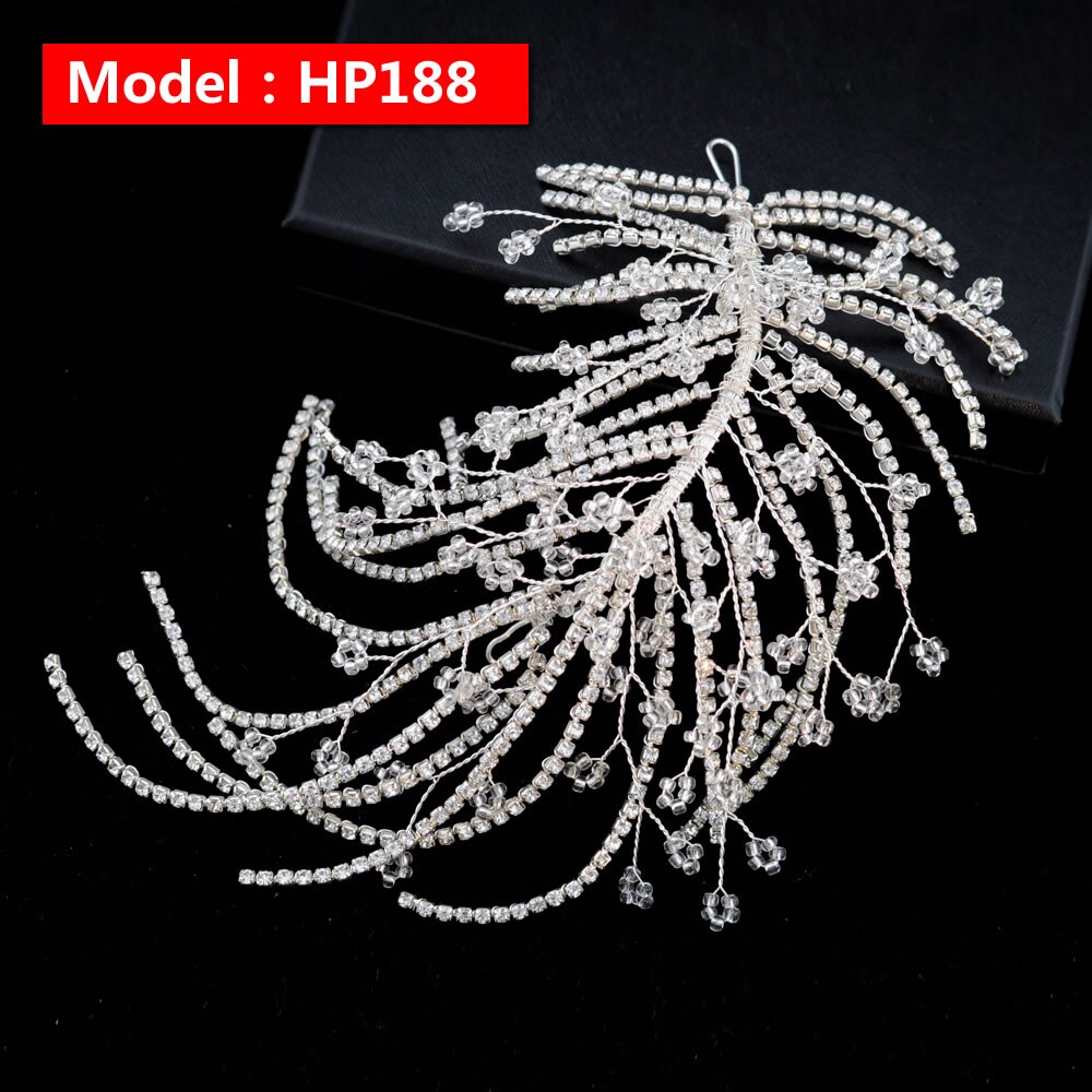 wedding hair accessories bridal hair flower hair piece Bridesmaid hair comb pearl hair clip Silver rhinestones hair jewelry: HP188