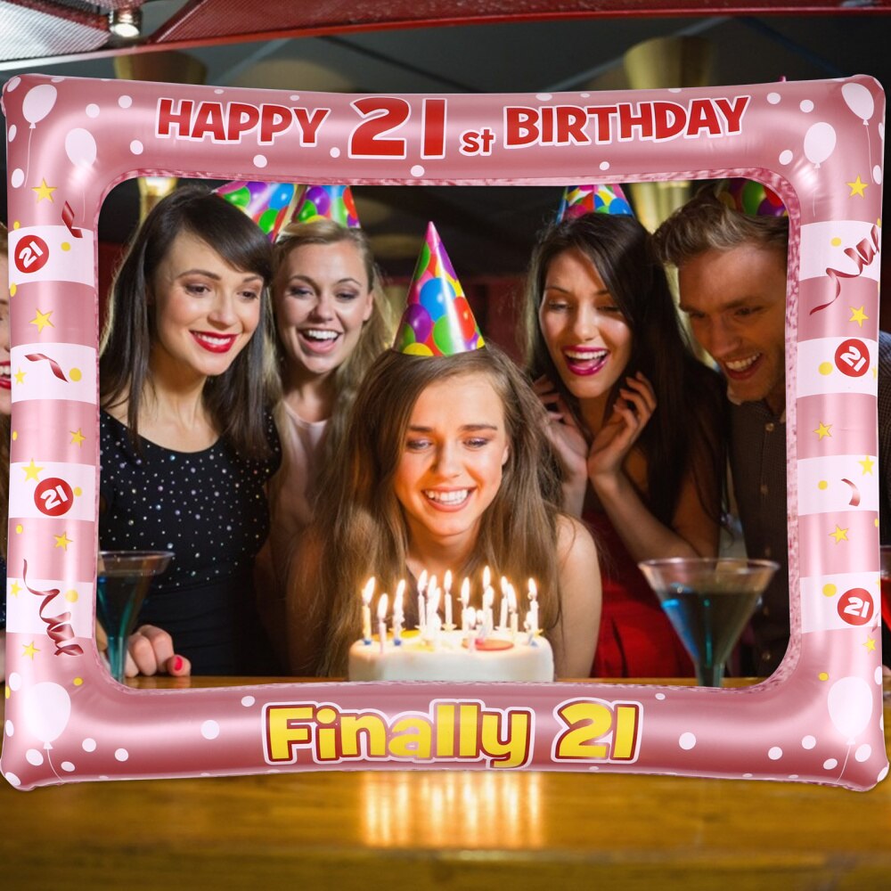 Atrezo para fotografía de de cumpleaños, portarretratos inflable, soporte para mayores de 18 años, 1 ud.