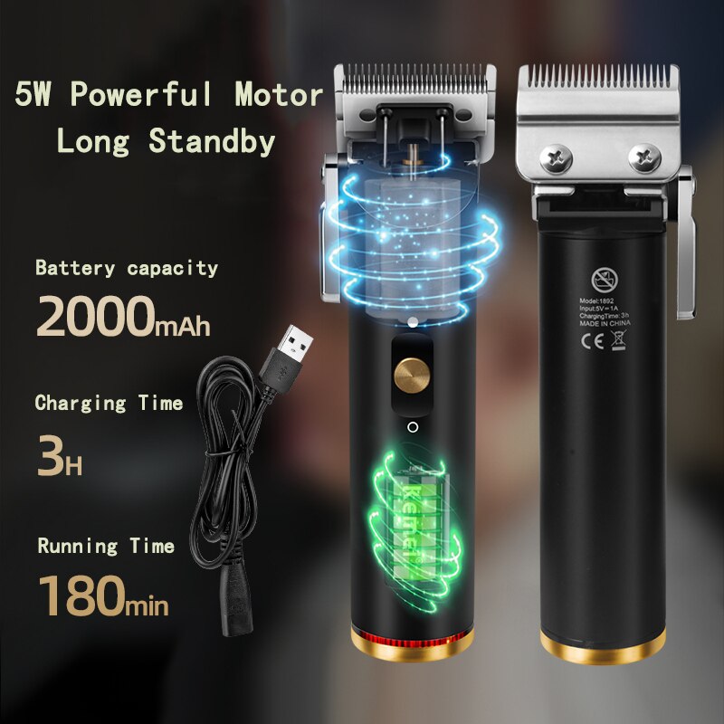 Kemei Professionele Tondeuses 0Mm Kaalhoofdige Draadloze Zware Baard Trimmer Kapsel Machine Oplaadbare Rustig