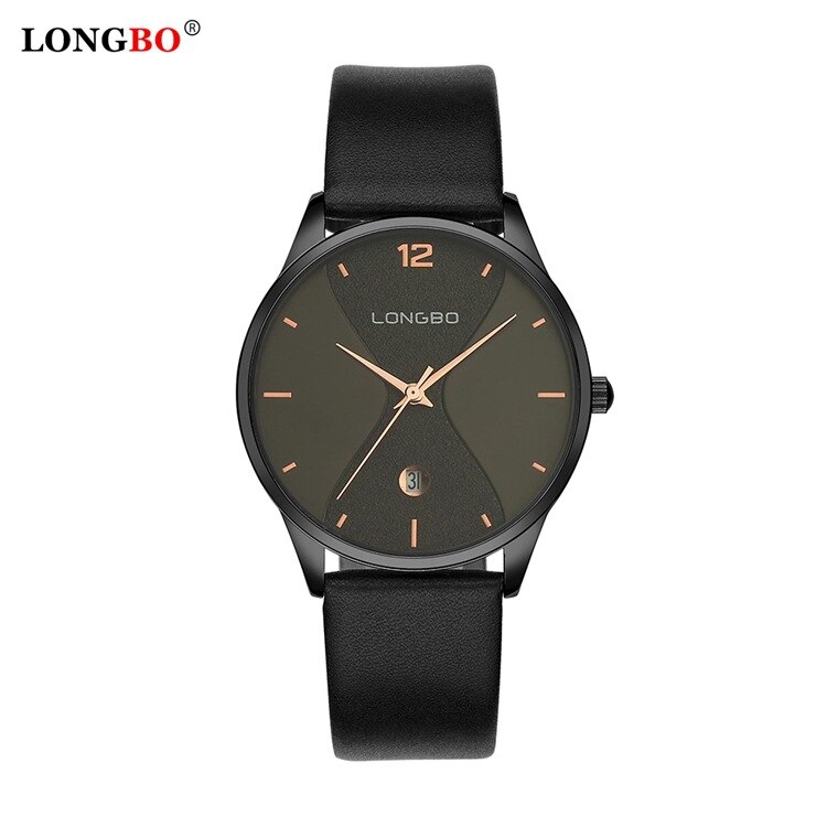 LONGBO7315 Casual Paar Quartz Horloge Japan Quartz Vrouwen Horloge Lederen Band Heren Horloge: Zilver