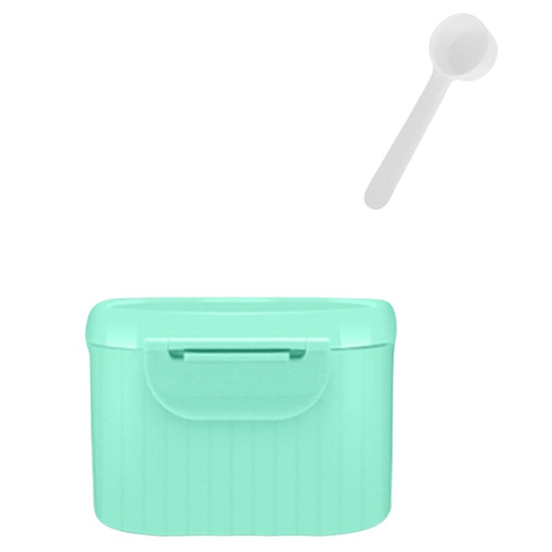 Caja de plástico de una sola capa para bebé recién nacido, contenedor portátil para almacenamiento de leche en polvo, latas de comida: Green-S