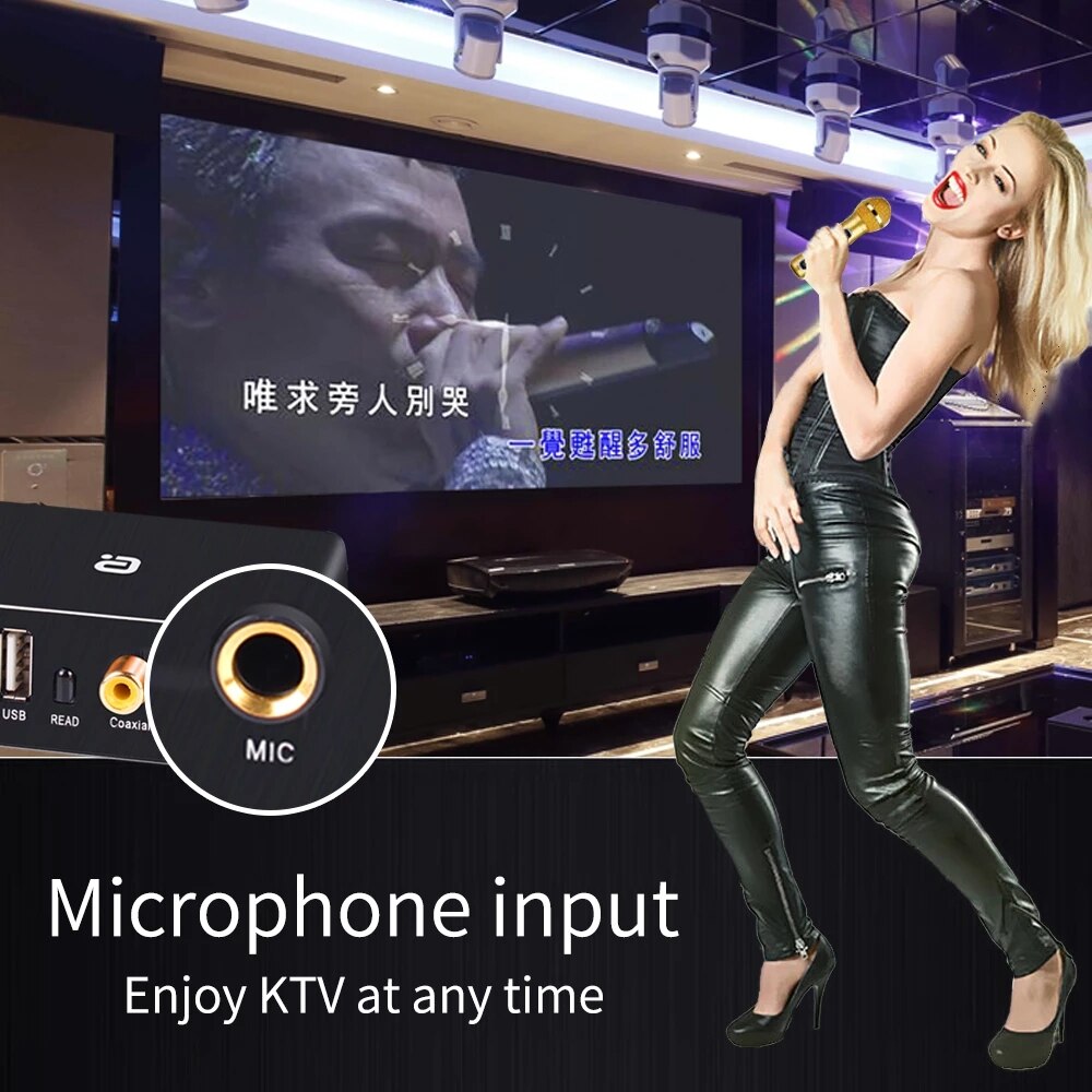 Adaptador decodificador DAC de Audio, receptor con Bluetooth 5,0, reproductor de disco en U, adaptador de micrófono KTV Coaxial óptico a Convertidor analógico