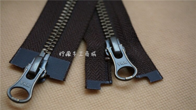 YKK zipper 5 metal green bronze double open zipper 60-120cm coffee - cardigan for cardigan