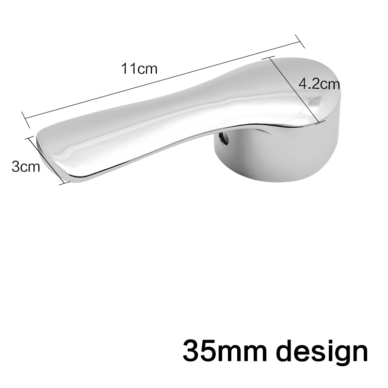 Vandhane enkelt greb håndtag kit badeværelse hane udskiftning vandhane håndtag poleret krom armatur udskift del 35mm 40mm ventil: 35mm armaturhåndtag