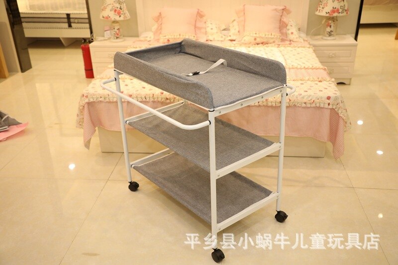 Lazychild Baby Wieg/Cot Baby Luier Veranderende Tafel Kleding Changing Multifunctionele Pasgeboren Baby Care Tafel Opvouwbare Wieg: light grey and dryer