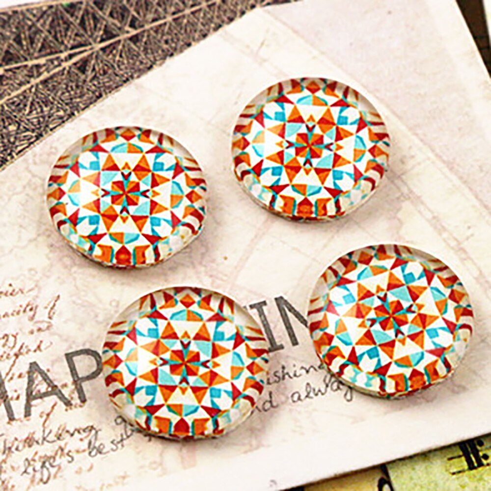 20pcs 12mm Handmade Photo Glass Cabochons (Color pattern series): E4-13
