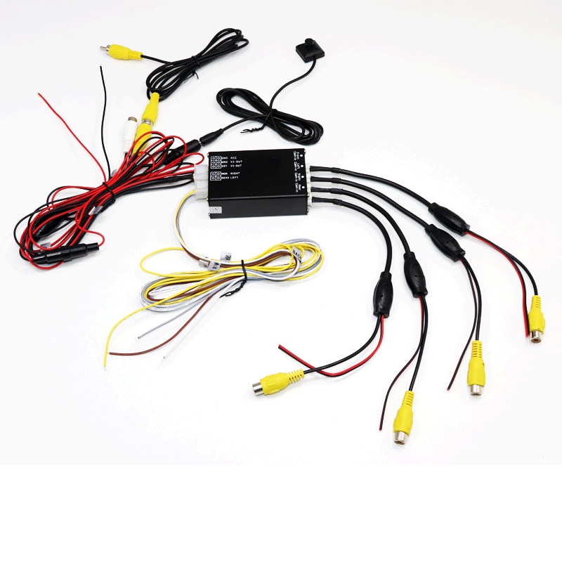 360 degree view All round view car rear view car camera control box for 4 camera system Rear+Front+Right+Left camera