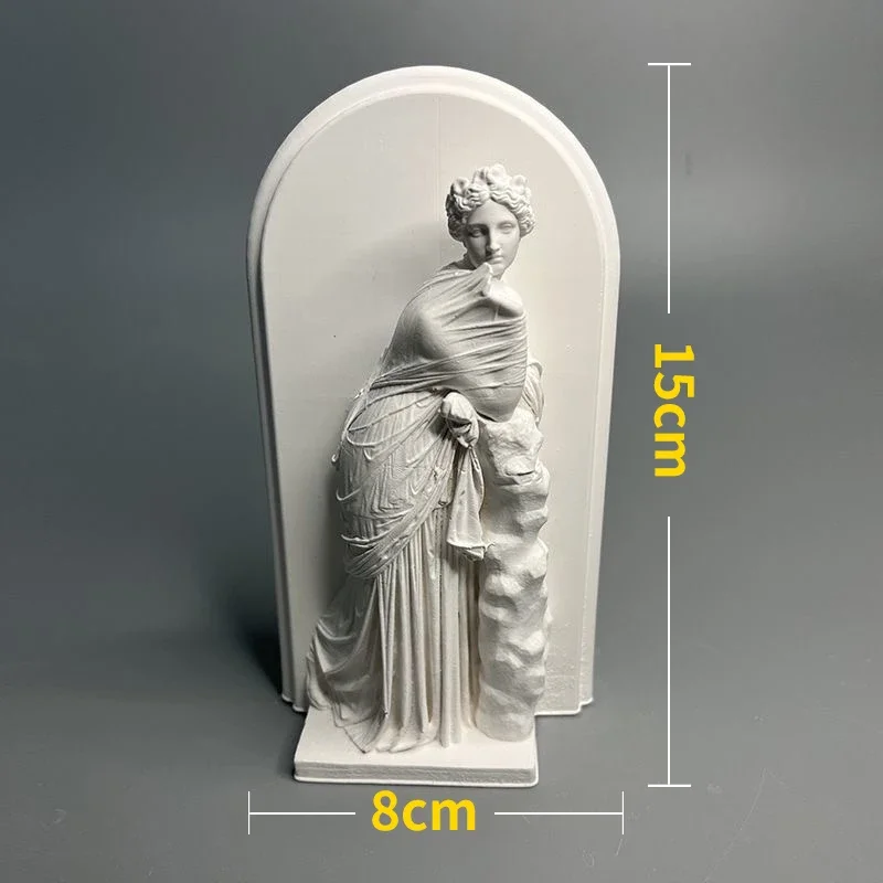 Nordic INS Style Character Gypsum Statue DIY Painted Sketch Photography Props Tabletop Decorations Home Art Plaster Decoration: light green