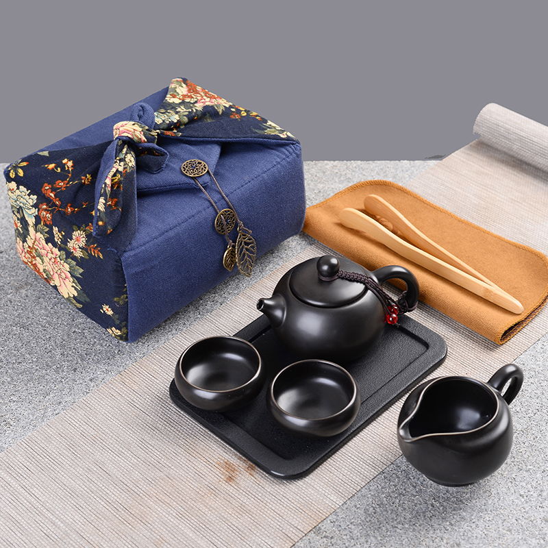 1set Japanese-style Ceramic Tea Set Portable Travel Teacups Travel Portable Porcelain Teaware Household Hone Office Drinkware