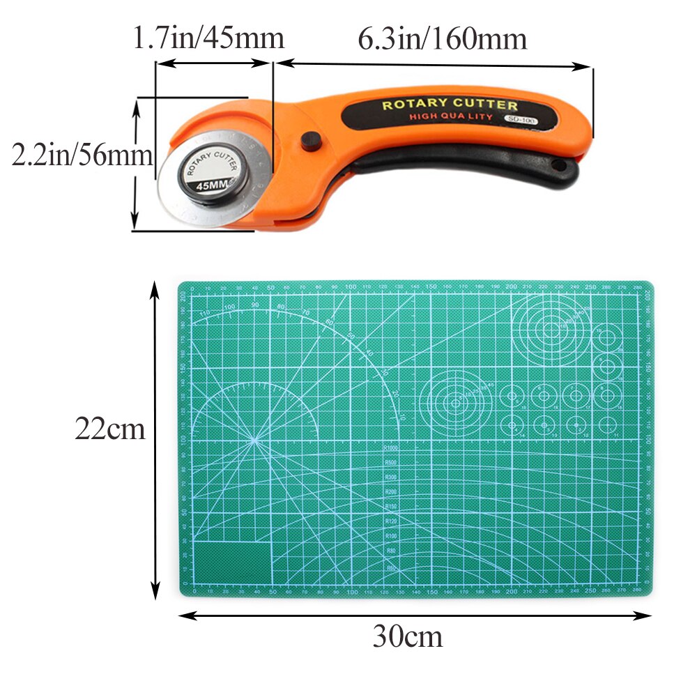 Läder skärverktyg set 45mm roterande skärare läder skärverktyg tyg skärare cirkulärt blad gör det själv lapptäcke sömnad quiltverktyg