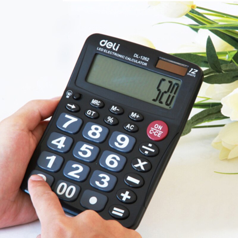 LED Elektronische Rechner Dual Solar- mit Große Anzeige Große Tasten Schreibtisch Berechnung Licht Calculadoras