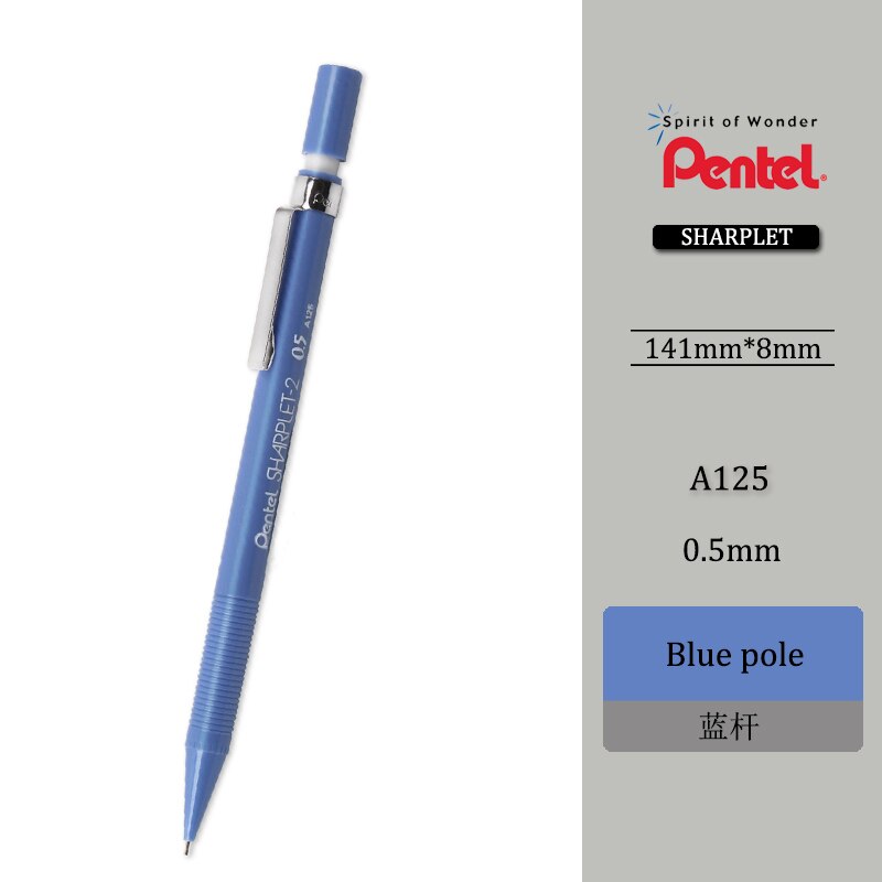 5 pezzi Pentel Sharplet-2 A125-P Matita Meccanica menurut pensil bergerak 0.5 millimetri Giappone Nero/Blu/Verde/Luce blu/colore Rosa di colore: blu 5pezzi