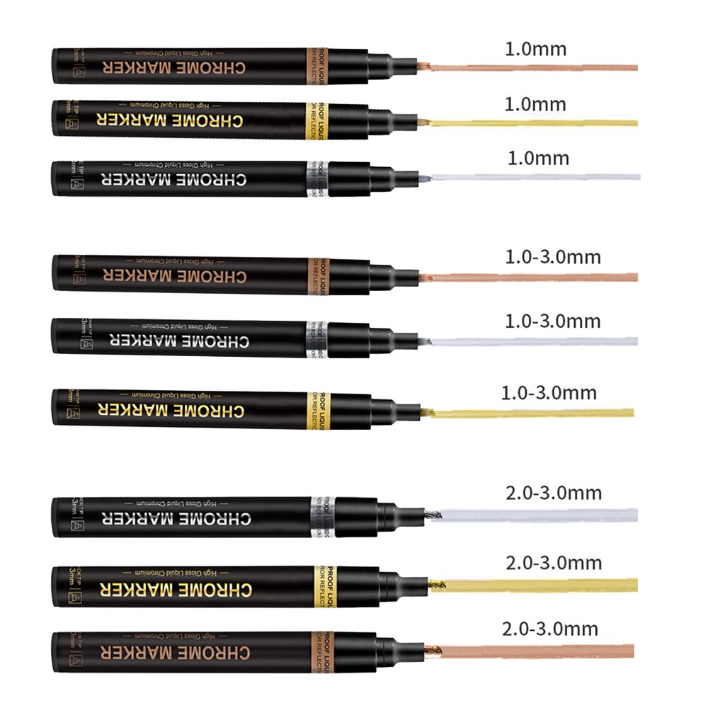 1 X Reflektierende Farbe Stift Silber Gold Kupfer Marker Stift Wasserdichte Tinte Rohöl Feder Spiegel Metall Wirkung Farbe Kunsthandwerk Stifte 3 farbe