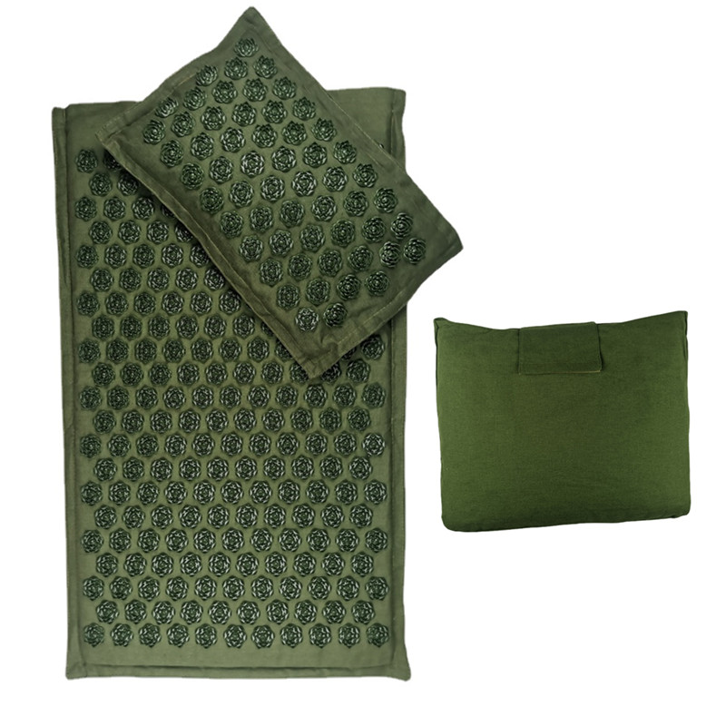 74*44cm Nature Linen Coconut Palm Massage Yoga Mat Sport Pillow Mat with Bag Lotus Spike Acupressure Mat Cushion Accupresure Mat