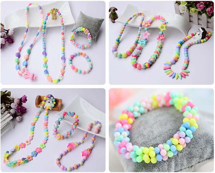 Diy handgemaakte kralen speelgoed met accessoires set kinderen 24 raster meisje sieraden maken speelgoed educatief speelgoed kinderen