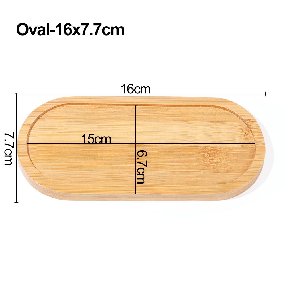 1PC Simple Bamboo Wood Tray Round Square Hexagon Flowerpot Base Pot Stander Succulents Bonsai Holder Home Decor Gardening