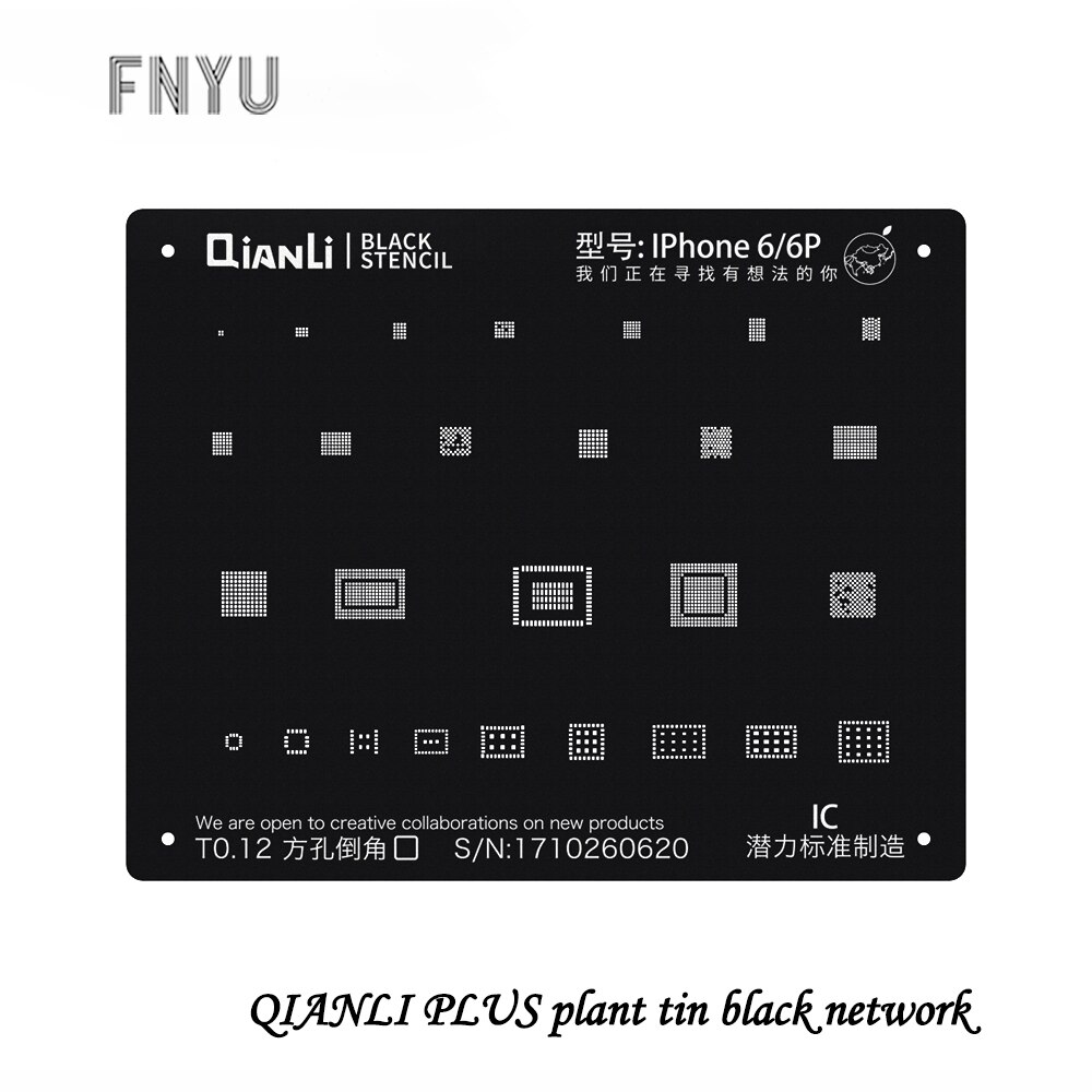 Qianli kasvi tina musta verkko iphonelle 6 6p 6s 6sp 7 7p 8 x xs xs max xr ic korjaus istutus tina verkko alusta