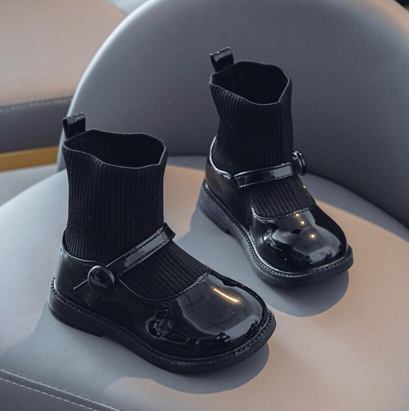 Crianças meninos botas crianças tênis de couro martin botas para meninas borracha anti deslizamento neve bota moda inverno sapatos da criança bota