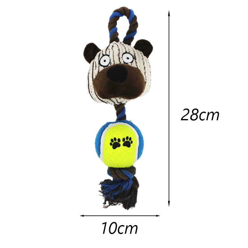 Djur form sällskapsdjur hund uppstoppade leksaker för små hundar plysch pipande valp katt tugga leksak yorkshire terrier mascotas perros accesorios: Tennisbjörn
