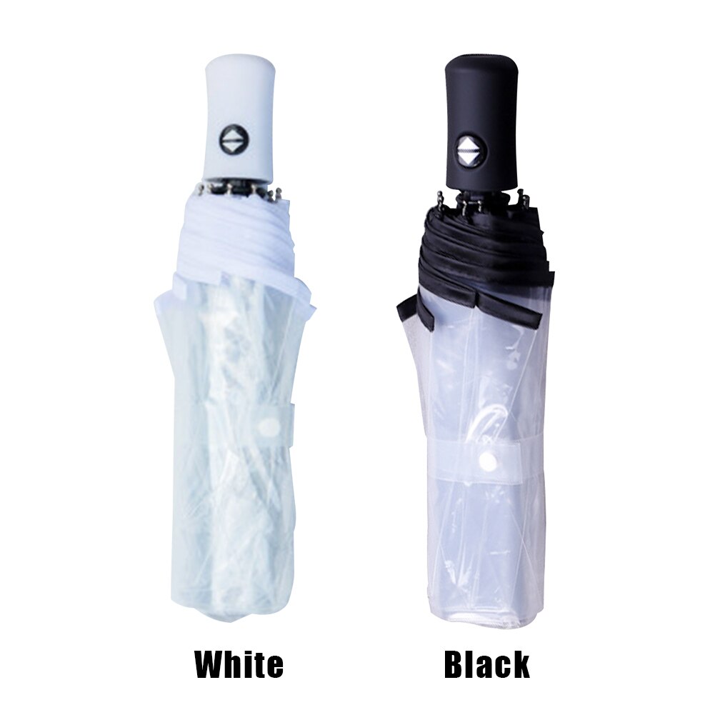 Outdoor Fully Automatic Triple Folding Bubble Dome Umbrella Durable Travel Anti Wind Portable Transparent light Solid Steel