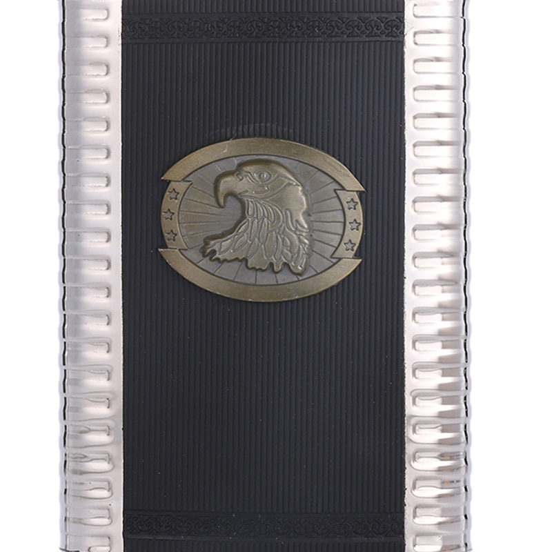 DEOUNY Portable Flask For Alcohol Stainless Steel Retro 9OZ Eagle Head Vodka Rum Hip Flask Set With Funnel Box Drinkware