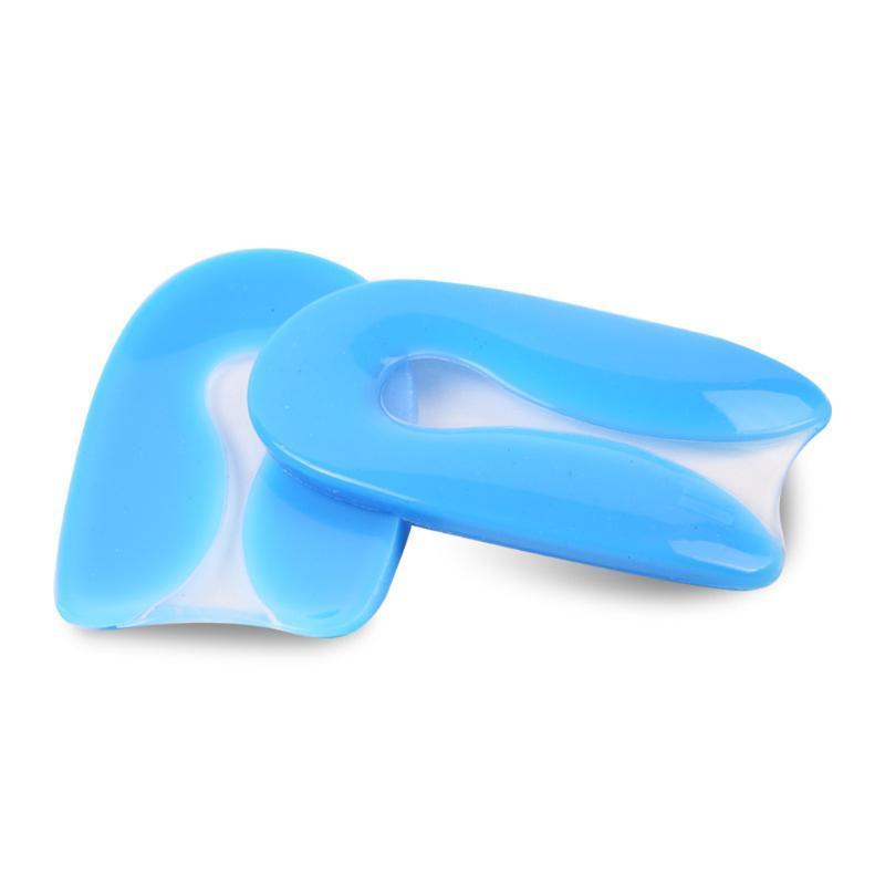 Plantillas de Gel de silicona para aliviar el dolor en el pie en forma de U, Protector de talón para fascitis Plantar, cojín de espolón para talón, plantilla de inserción de Zapata, unisex, 1 par