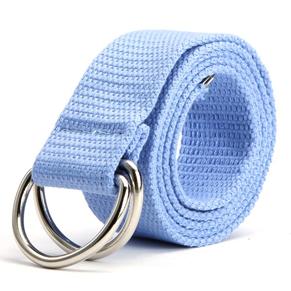 Trendy Mode Riem 10 Kleur Dames heren Canvas Dubbele Ring Gesp Casual Wilde Geweven Riem