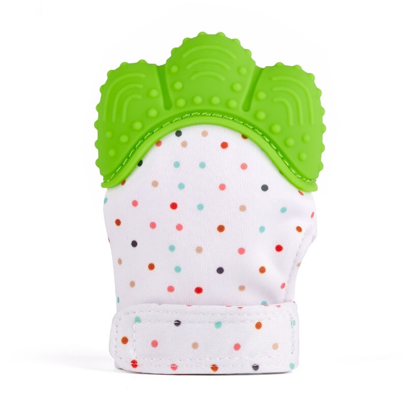 Newborns Safe Silicone Baby Gloves Baby Stuff Mitt Teething Candy Wrapper Sound Teether Mittens For Children Gloves: green