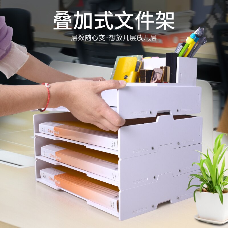 Cubes de stockage de bureau multicouches empilés, bloc de masse A4, support d&#39;information, fournitures de bureau, étagère à étages