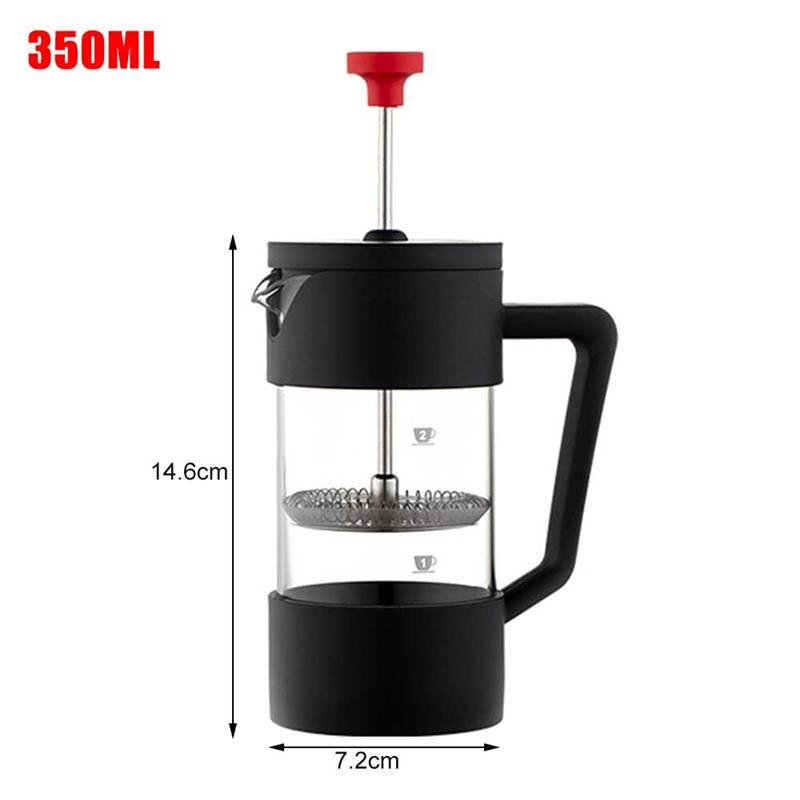 Stainless Steel Coffee Pot Hand Brewed Cafetiere Press With Filter Double Wall Insulation Polish Process Pot Cup: 350ml