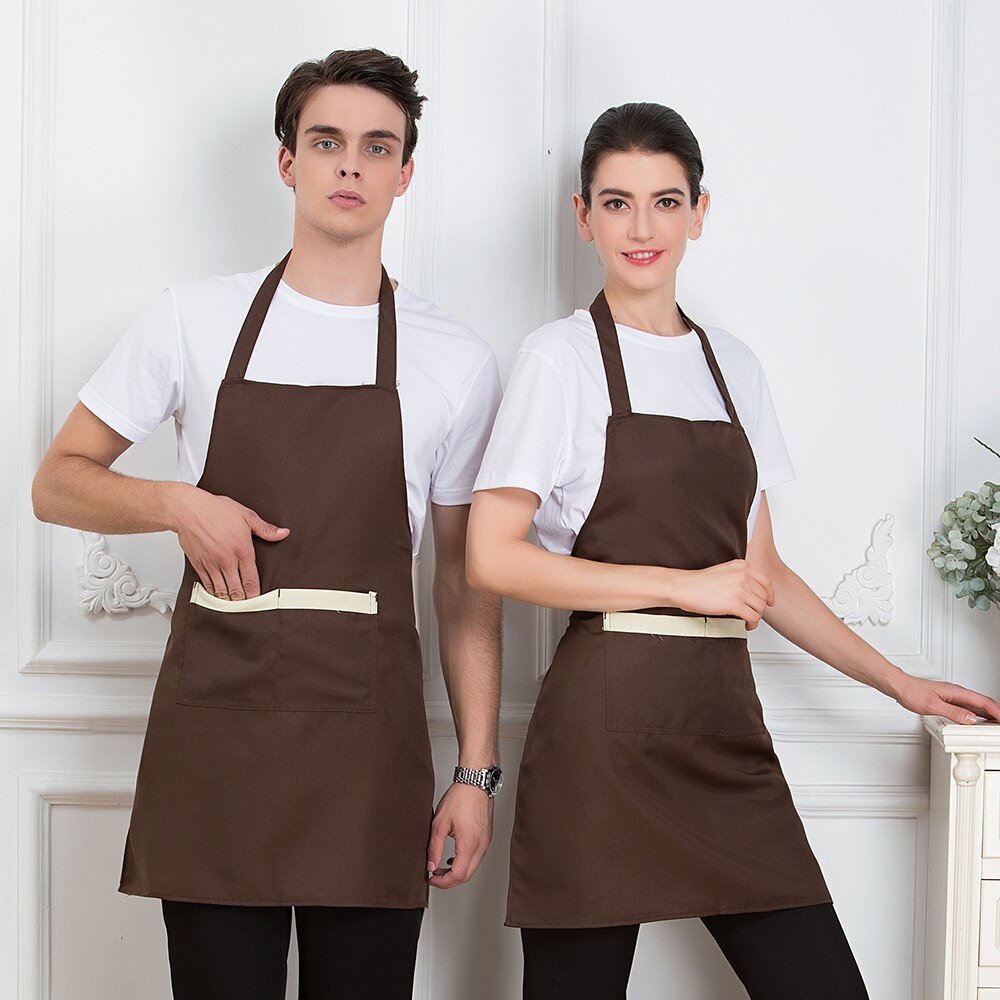 nuevos hombres mujeres hogar cocina restaurante delantal Chef camarero trabajo delantales Cocina Barbacoa peluquería delantal con bolsillos: Coffee