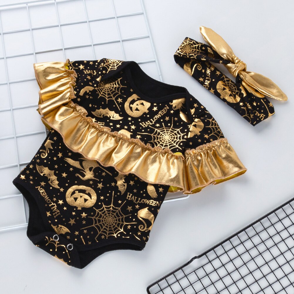 Traje de Halloween para niñas. Mono con cinta para cabello. Trajes de chica tienda de manga larga. Dibujos de Halloween calavera.