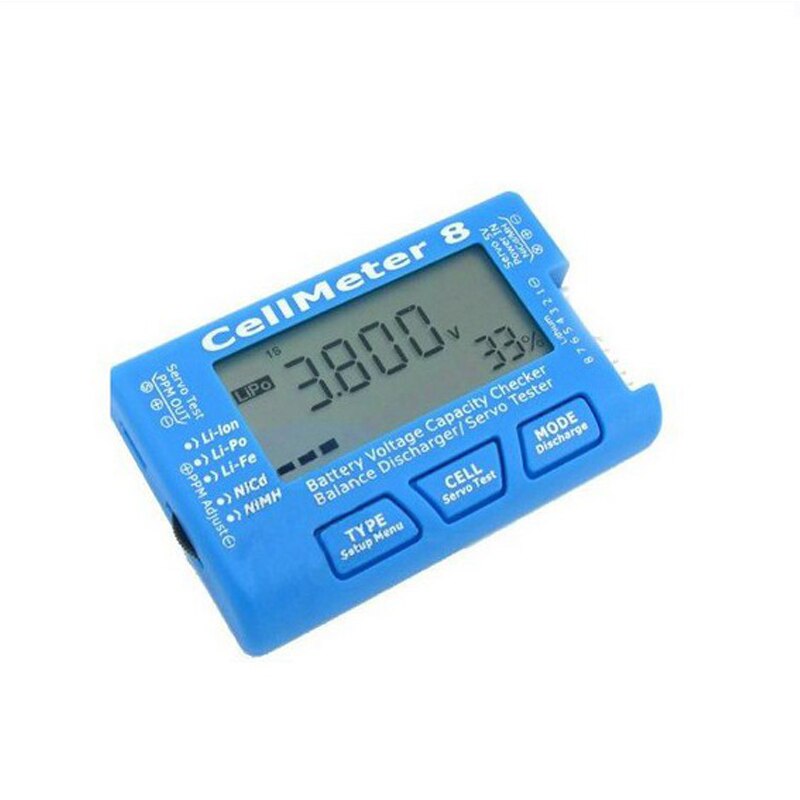 Cell Meter 8 Multifunctionele 2-8S Elektrische Display Lithium Batterij Voltage Elektrische Hoeveelheid Display Balance Actuator Tester