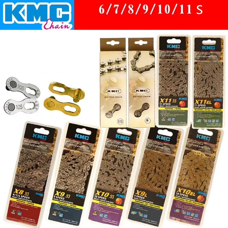 Kmc fietsketting mountainbike ketting  z7 x8 x9 x10 x10el x11 x11el racefiets mtb ketting 7/8/9/10/11 speed 116l ketting fietsonderdelen