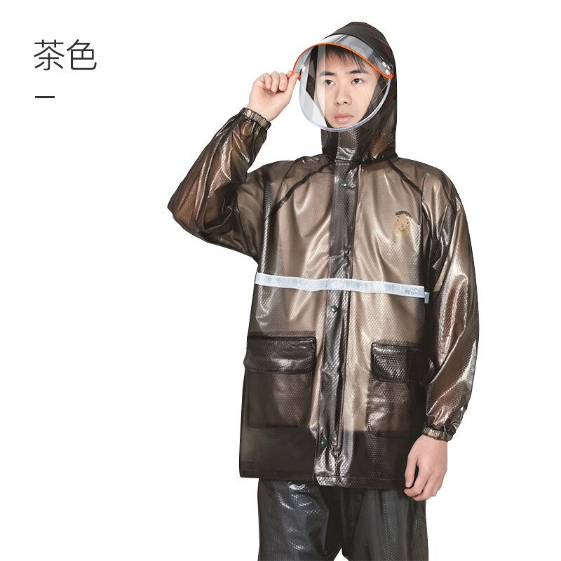 Motorcycle Adult Waterproof Raincoat Transparent Thin Impermeable Rain Coat Lightweight Capa Para Lluvia Rain Cover Pants KK60YY: A / XXXL