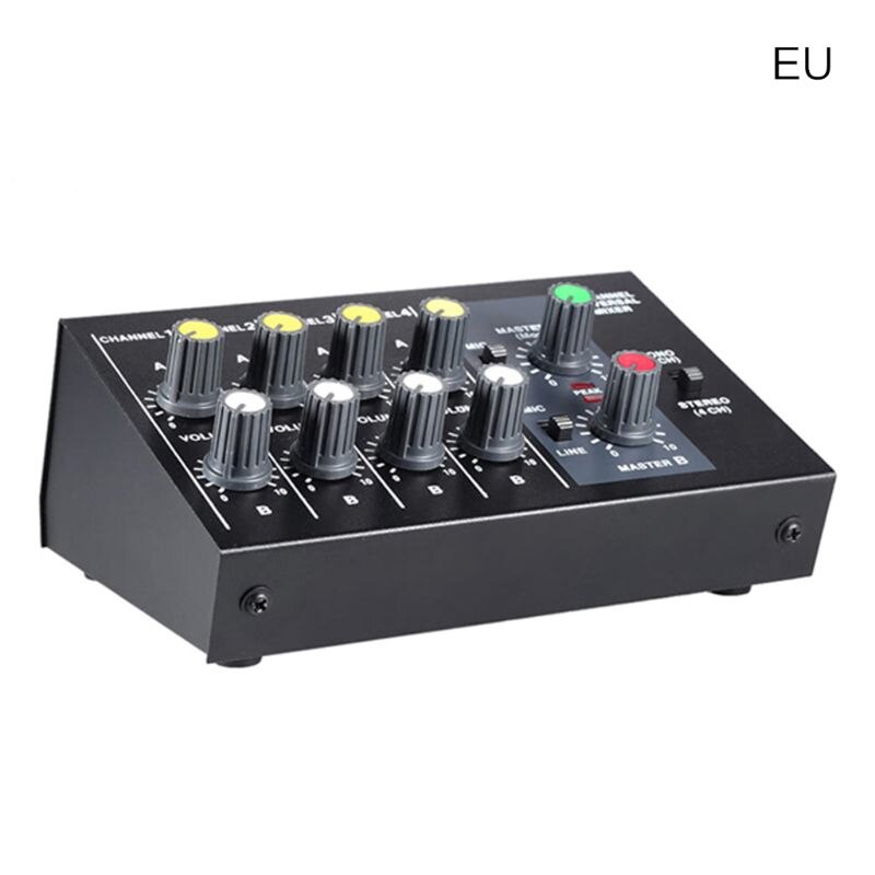 8 Channel Sound Universal Digital Mixer Adjusting Microphone Mixing Console Mono/Stereo Mono/Stereo EU/US Plug: Black
