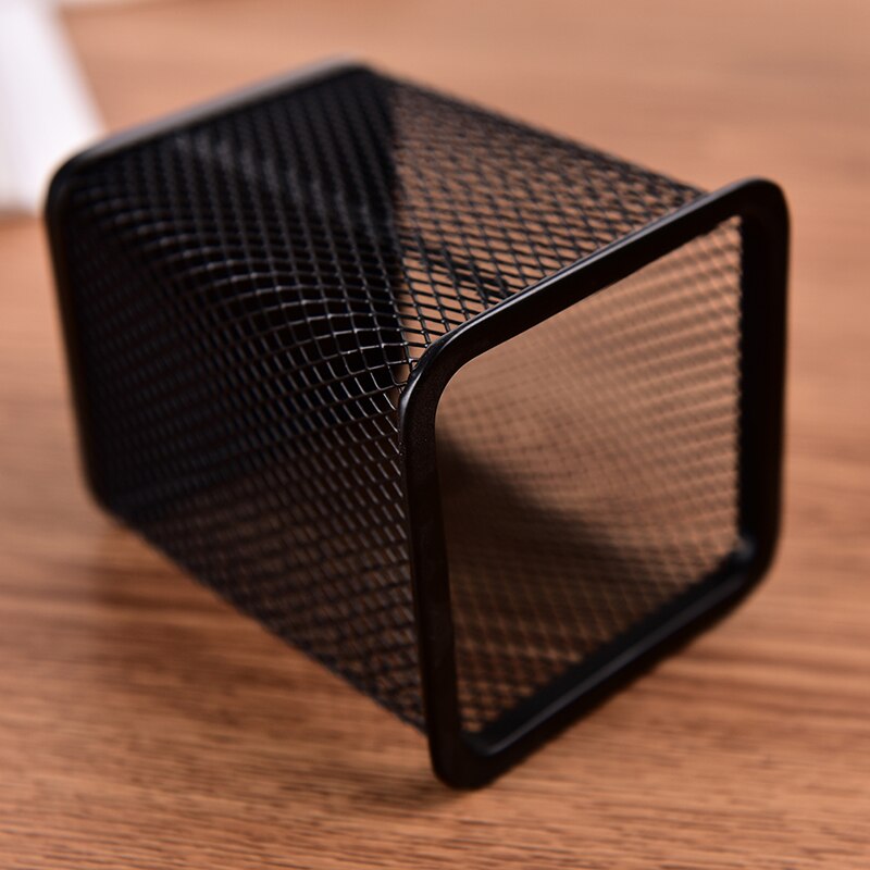Pencil Holder Office Desk Metal Mesh Square Pen Pot Cup Case Container Organiser Durable Pencil Case: 2