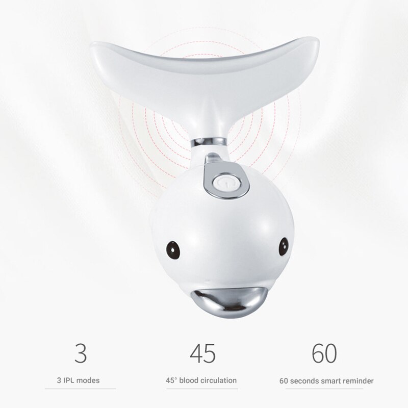 LED Photon Therapie Nacken Massage Sicher Gesicht Hebe Werkzeug Vibration M-förmigen Delphin Schwanz Aktivieren sterben Haut LED Licht schönheit
