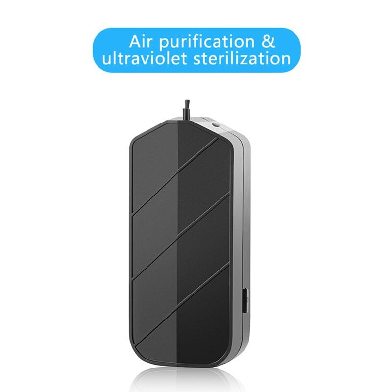 2 uds purificador de aire portátil Personal con collar de luz Uv ambientador ionizador generador de iones negativos-blanco y negro