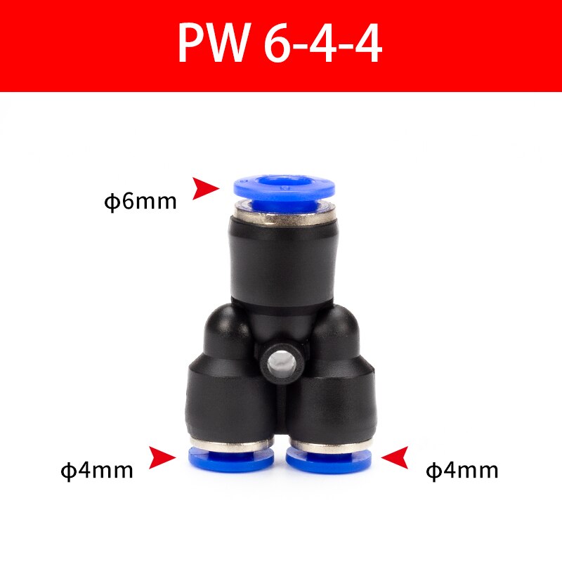 Pipe Fittings Plastic Pneumatic Connector Fitting Quick Push For Air Water Connecting PY PW Connect 4 6mm 8mm 10mm 12mm Y Shape: PURPLE
