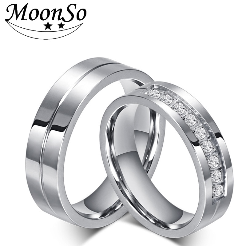titanium Rings Men And Women Jewelry Couple Promise wedding finger love Rings jewelry R4624