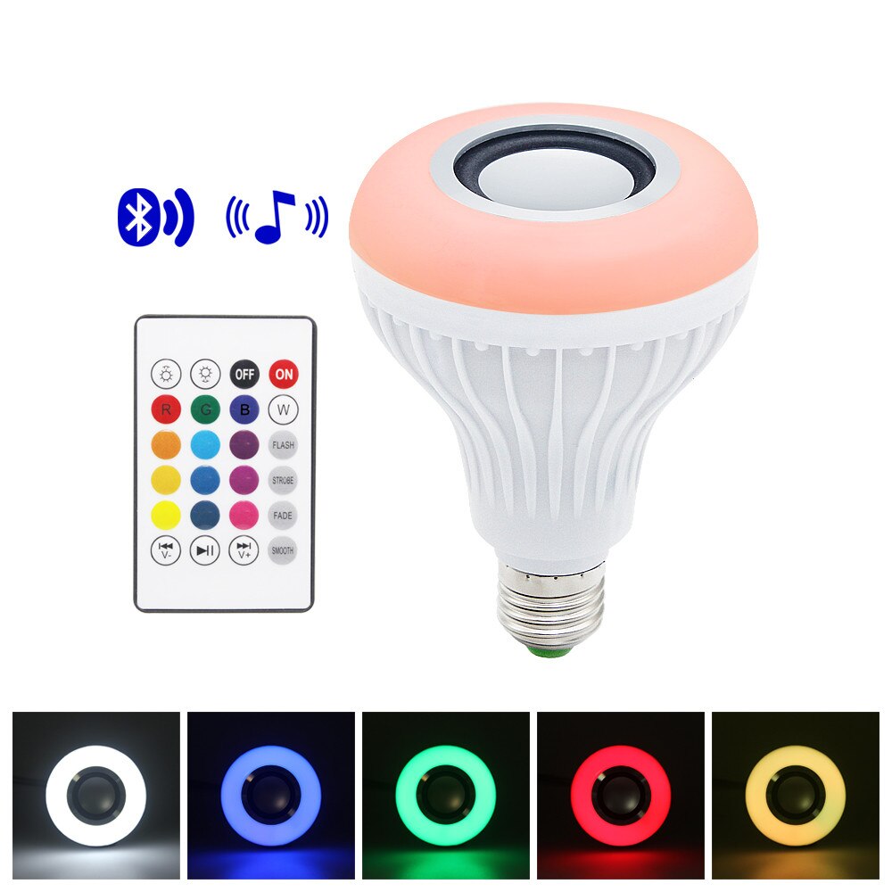 LED Lamp E27 RGB Lamp met Geluid Lampada Bluetooth Gloeilamp Luidspreker Muziekspeler Audio Smart 220V Led Verlichting voor thuis