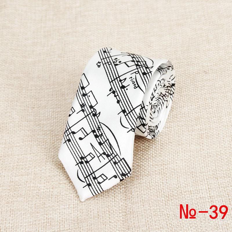 Corbata delgada de clásica para hombre, notas musicales coloridas, guitarra de Piano impresa, corbata de poliéster de 5cm de ancho, accesorio de para