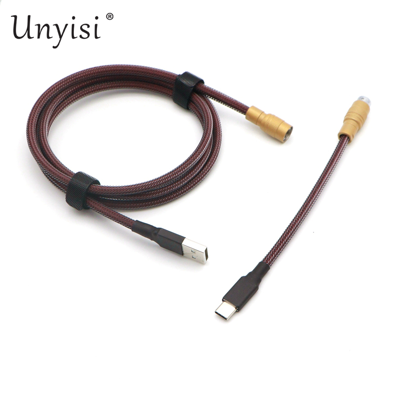 Cable Paracord y PET de doble manga USB-A a USB-C tipo C para teclado mecánico con aviador YC8.