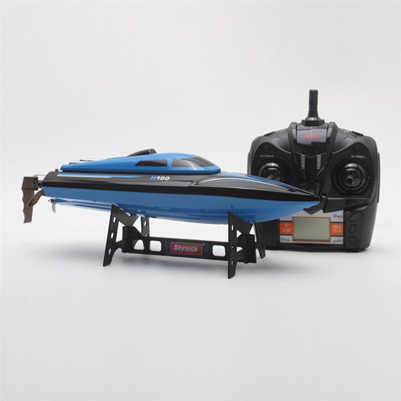 High Speed RC Boat H100 2.4GHz 4 Channel 35km/h Racing Remote Control Boat with LCD Screen Toys for Children